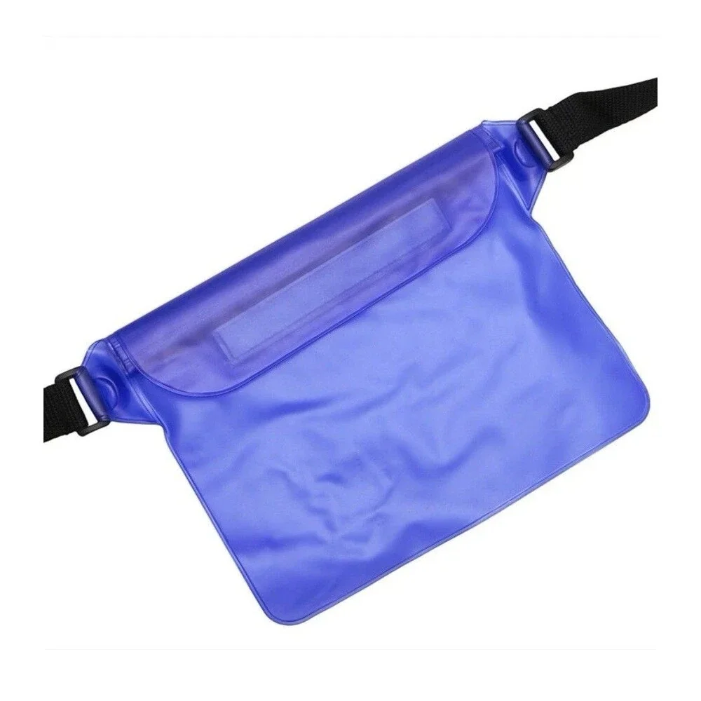 Waterproof Pouch for Phone with Pocket Fanny Pack with Waist Strap Blue